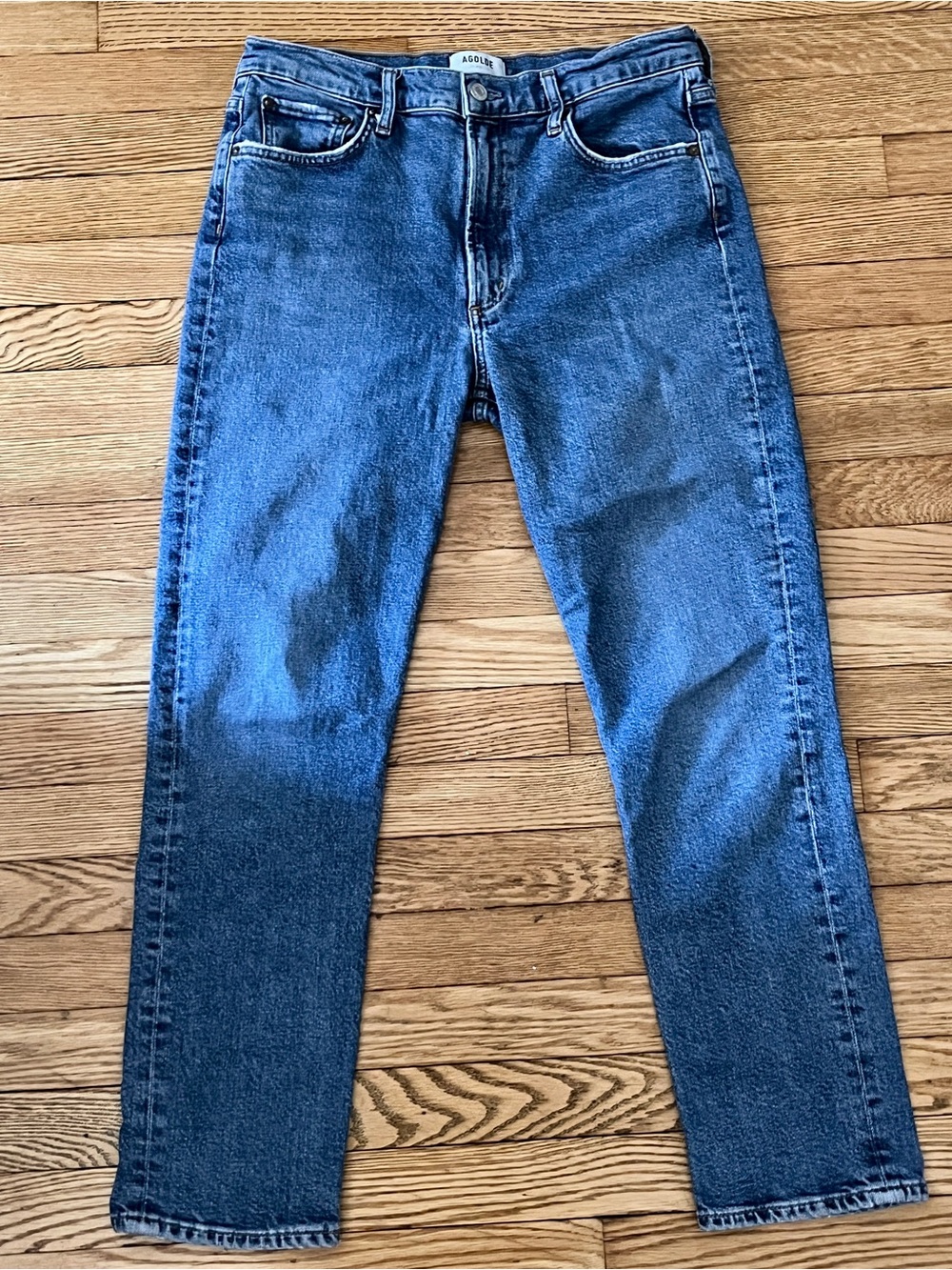 AGOLDE Size 30 Medium Wash Straight Leg Jeans